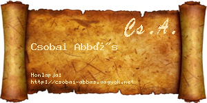Csobai Abbás névjegykártya